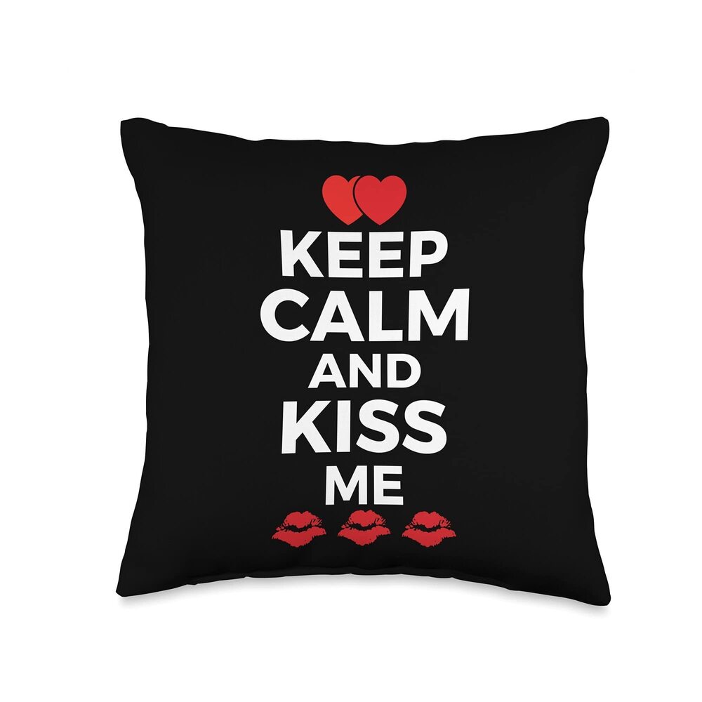 1549 Keep calm and kiss me cutest romantic design Throw Pillow